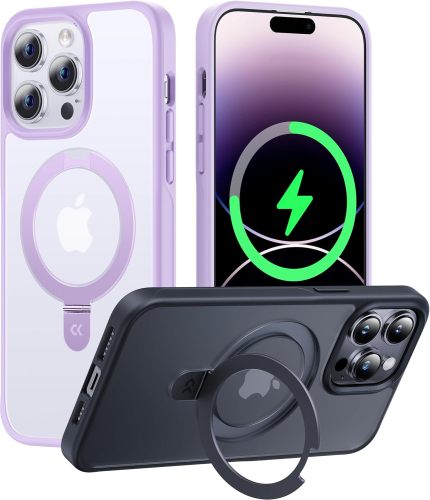 CASEKOO Designed for iPhone 16 Pro Case with Magnetic Invisible Stand [Military Drop Protection] [Compatible with MagSafe] Shockproof Slim Matte Translucent for iPhone 16 Pro Case 6.3 Inch 2024, Black