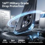 CASEKOO Designed for iPhone 16 Pro Case with Magnetic Invisible Stand [Military Drop Protection] [Compatible with MagSafe] Shockproof Slim Matte Translucent for iPhone 16 Pro Case 6.3 Inch 2024, Black