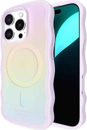 kate spade new york iPhone 16 Pro Case - Compatible with MagSafe - Designer Phone Case - Chunky Glitter Iridescent
