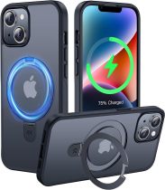CASEKOO Designed for iPhone 16 Pro Case with Magnetic Invisible Stand [Military Drop Protection] [Compatible with MagSafe] Shockproof Slim Matte Translucent for iPhone 16 Pro Case 6.3 Inch 2024, Black