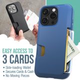 Smartish® iPhone 16 Pro Wallet Case - Wallet Slayer Vol. 1 [Slim + Protective] Credit Card Holder - Drop Tested Hidden Flip Card Slot Cover Compatible with Apple iPhone 16 Pro - Blues on The Green