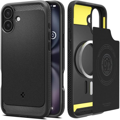 Spigen Rugged Armor MagFit Designed for iPhone 16 Pro Case [Military-Grade Protection] Compatible with MagSafe - Matte Black