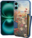Smartish® iPhone 16 Pro Wallet Case - Wallet Slayer Vol. 1 [Slim + Protective] Credit Card Holder - Drop Tested Hidden Flip Card Slot Cover Compatible with Apple iPhone 16 Pro - Blues on The Green