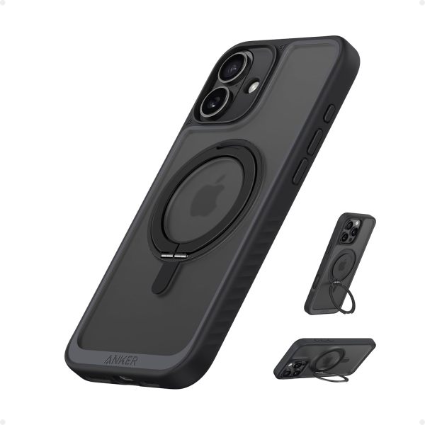 Anker Ultra Magnetic for iPhone 16 Pro Case with Sturdy 360° Ring Stand, Military-Grade Shockproof iPhone 16 Pro Kickstand Compatible with MagSafe(Black)