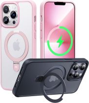 CASEKOO Designed for iPhone 16 Pro Case with Magnetic Invisible Stand [Military Drop Protection] [Compatible with MagSafe] Shockproof Slim Matte Translucent for iPhone 16 Pro Case 6.3 Inch 2024, Black