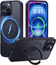 CASEKOO Designed for iPhone 16 Pro Case with Magnetic Invisible Stand [Military Drop Protection] [Compatible with MagSafe] Shockproof Slim Matte Translucent for iPhone 16 Pro Case 6.3 Inch 2024, Black