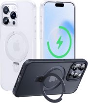 CASEKOO Designed for iPhone 16 Pro Case with Magnetic Invisible Stand [Military Drop Protection] [Compatible with MagSafe] Shockproof Slim Matte Translucent for iPhone 16 Pro Case 6.3 Inch 2024, Black