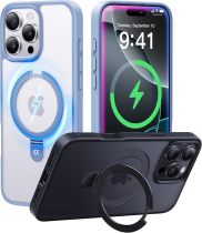 CASEKOO Designed for iPhone 16 Pro Case with Magnetic Invisible Stand [Military Drop Protection] [Compatible with MagSafe] Shockproof Slim Matte Translucent for iPhone 16 Pro Case 6.3 Inch 2024, Black