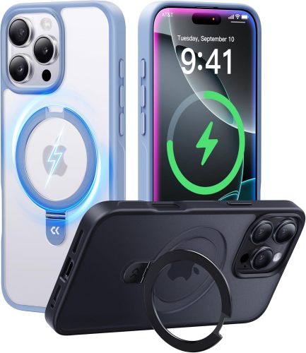 CASEKOO Designed for iPhone 16 Pro Case with Magnetic Invisible Stand [Military Drop Protection] [Compatible with MagSafe] Shockproof Slim Matte Translucent for iPhone 16 Pro Case 6.3 Inch 2024, Black