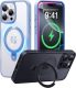 CASEKOO Designed for iPhone 16 Pro Case with Magnetic Invisible Stand [Military Drop Protection] [Compatible with MagSafe] Shockproof Slim Matte Translucent for iPhone 16 Pro Case 6.3 Inch 2024, Black