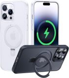 CASEKOO Designed for iPhone 16 Pro Case with Magnetic Invisible Stand [Military Drop Protection] [Compatible with MagSafe] Shockproof Slim Matte Translucent for iPhone 16 Pro Case 6.3 Inch 2024, Black
