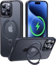 CASEKOO Designed for iPhone 16 Pro Case with Magnetic Invisible Stand [Military Drop Protection] [Compatible with MagSafe] Shockproof Slim Matte Translucent for iPhone 16 Pro Case 6.3 Inch 2024, Black