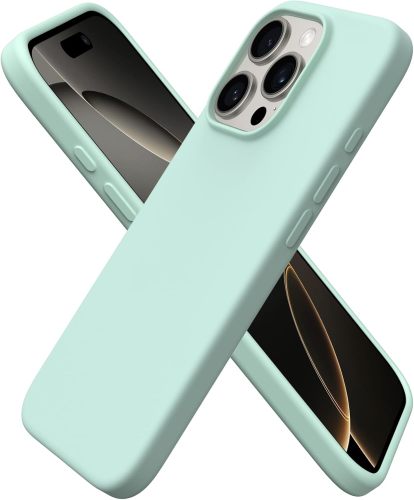 ORNARTO Compatible with iPhone 16 Pro Case 6.3 , Slim Liquid Silicone 3 Layers Soft Gel Rubber Shockproof Protective Case with Anti-Scratch Microfiber Lining-Chalk Pink