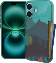 Smartish® iPhone 16 Pro Wallet Case - Wallet Slayer Vol. 1 [Slim + Protective] Credit Card Holder - Drop Tested Hidden Flip Card Slot Cover Compatible with Apple iPhone 16 Pro - Blues on The Green