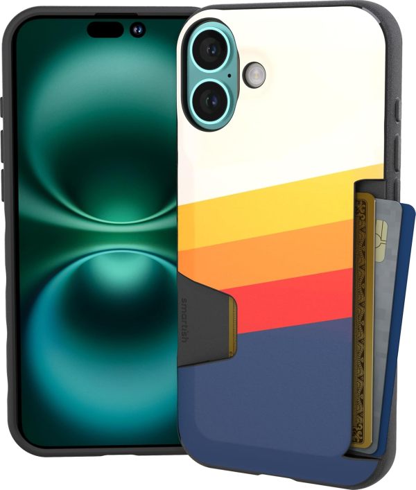 Smartish® iPhone 16 Pro Wallet Case - Wallet Slayer Vol. 1 [Slim + Protective] Credit Card Holder - Drop Tested Hidden Flip Card Slot Cover Compatible with Apple iPhone 16 Pro - Blues on The Green