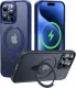 CASEKOO Designed for iPhone 16 Pro Case with Magnetic Invisible Stand [Military Drop Protection] [Compatible with MagSafe] Shockproof Slim Matte Translucent for iPhone 16 Pro Case 6.3 Inch 2024, Black
