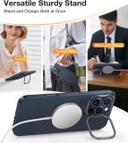 TORRAS Magnetic Slim Fit for iPhone 16 Pro Case with Stand, Compatible with MagSafe, Built-in Stash Stand, Ultra Thin 16 Pro Case, Lightweight Anti-Scratch Matte Hard Phone Case 6.3 inch, Black