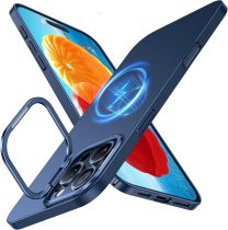 TORRAS Magnetic Slim Fit for iPhone 16 Pro Case with Stand, Compatible with MagSafe, Built-in Stash Stand, Ultra Thin 16 Pro Case, Lightweight Anti-Scratch Matte Hard Phone Case 6.3 inch, Black