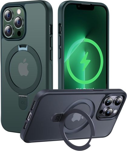 CASEKOO Designed for iPhone 16 Pro Case with Magnetic Invisible Stand [Military Drop Protection] [Compatible with MagSafe] Shockproof Slim Matte Translucent for iPhone 16 Pro Case 6.3 Inch 2024, Black