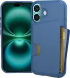 Smartish® iPhone 16 Pro Wallet Case - Wallet Slayer Vol. 1 [Slim + Protective] Credit Card Holder - Drop Tested Hidden Flip Card Slot Cover Compatible with Apple iPhone 16 Pro - Blues on The Green