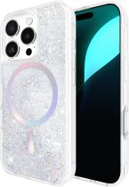 kate spade new york iPhone 16 Pro Case - Compatible with MagSafe - Designer Phone Case - Chunky Glitter Iridescent