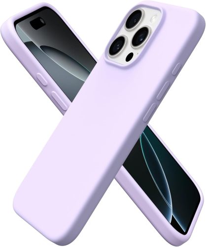 ORNARTO Compatible with iPhone 16 Pro Case 6.3 , Slim Liquid Silicone 3 Layers Soft Gel Rubber Shockproof Protective Case with Anti-Scratch Microfiber Lining-Chalk Pink