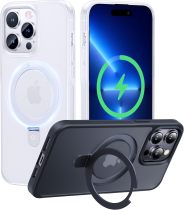CASEKOO Designed for iPhone 16 Pro Case with Magnetic Invisible Stand [Military Drop Protection] [Compatible with MagSafe] Shockproof Slim Matte Translucent for iPhone 16 Pro Case 6.3 Inch 2024, Black