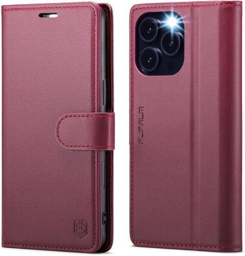 Compatible with iPhone 16 Pro 6.3  Wallet Case with RFID Blocking Credit Card Holder, PU Leather Folio Flip Kickstand Protective Shockproof Cover Women Men for Apple 16 pro Phone Case (Purple)