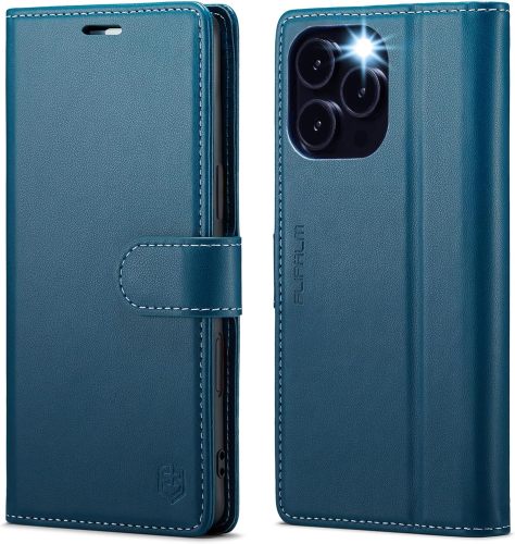 Compatible with iPhone 16 Pro 6.3  Wallet Case with RFID Blocking Credit Card Holder, PU Leather Folio Flip Kickstand Protective Shockproof Cover Women Men for Apple 16 pro Phone Case (Purple)
