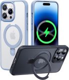 CASEKOO Designed for iPhone 16 Pro Case with Magnetic Invisible Stand [Military Drop Protection] [Compatible with MagSafe] Shockproof Slim Matte Translucent for iPhone 16 Pro Case 6.3 Inch 2024, Black