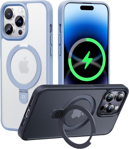 CASEKOO Designed for iPhone 16 Pro Case with Magnetic Invisible Stand [Military Drop Protection] [Compatible with MagSafe] Shockproof Slim Matte Translucent for iPhone 16 Pro Case 6.3 Inch 2024, Black