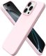 ORNARTO Compatible with iPhone 16 Pro Case 6.3 , Slim Liquid Silicone 3 Layers Soft Gel Rubber Shockproof Protective Case with Anti-Scratch Microfiber Lining-Chalk Pink