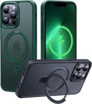 CASEKOO Designed for iPhone 16 Pro Case with Magnetic Invisible Stand [Military Drop Protection] [Compatible with MagSafe] Shockproof Slim Matte Translucent for iPhone 16 Pro Case 6.3 Inch 2024, Black