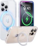 CASEKOO Designed for iPhone 16 Pro Case with Magnetic Invisible Stand [Military Drop Protection] [Compatible with MagSafe] Shockproof Slim Matte Translucent for iPhone 16 Pro Case 6.3 Inch 2024, Black