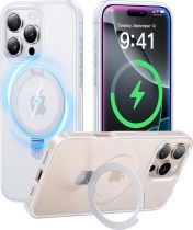 CASEKOO Designed for iPhone 16 Pro Case with Magnetic Invisible Stand [Military Drop Protection] [Compatible with MagSafe] Shockproof Slim Matte Translucent for iPhone 16 Pro Case 6.3 Inch 2024, Black