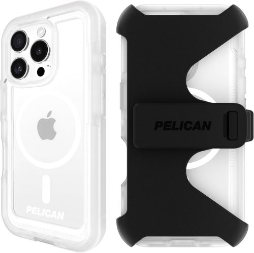 Pelican Ranger iPhone 16 Pro Case [Compatible with MagSafe] Rugged Magnetic Phone Case with 12ft Military-Grade Drop Protection - Heavy Duty Phone Cover for iPhone 16 Pro - Frosted Clear