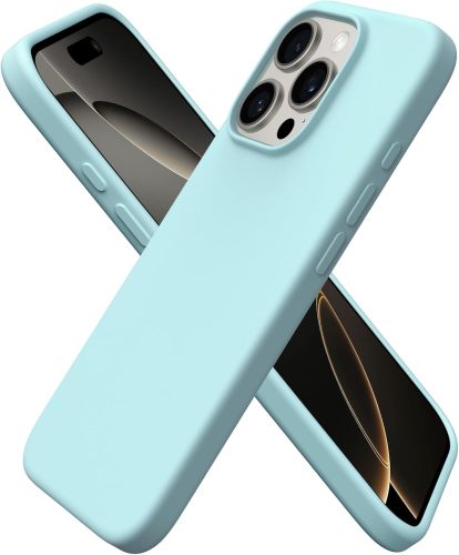 ORNARTO Compatible with iPhone 16 Pro Case 6.3 , Slim Liquid Silicone 3 Layers Soft Gel Rubber Shockproof Protective Case with Anti-Scratch Microfiber Lining-Chalk Pink