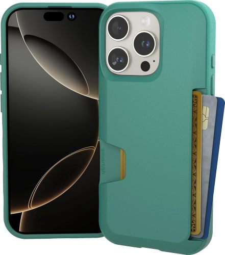 Smartish® iPhone 16 Pro Wallet Case - Wallet Slayer Vol. 1 [Slim + Protective] Credit Card Holder - Drop Tested Hidden Flip Card Slot Cover Compatible with Apple iPhone 16 Pro - Blues on The Green