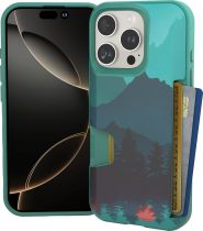 Smartish® iPhone 16 Pro Wallet Case - Wallet Slayer Vol. 1 [Slim + Protective] Credit Card Holder - Drop Tested Hidden Flip Card Slot Cover Compatible with Apple iPhone 16 Pro - Blues on The Green