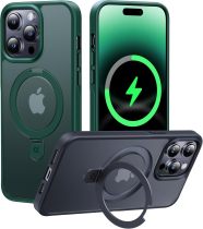 CASEKOO Designed for iPhone 16 Pro Case with Magnetic Invisible Stand [Military Drop Protection] [Compatible with MagSafe] Shockproof Slim Matte Translucent for iPhone 16 Pro Case 6.3 Inch 2024, Black