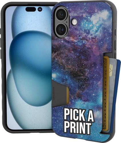 Smartish® iPhone 16 Pro Wallet Case - Wallet Slayer Vol. 1 [Slim + Protective] Credit Card Holder - Drop Tested Hidden Flip Card Slot Cover Compatible with Apple iPhone 16 Pro - Blues on The Green