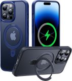 CASEKOO Designed for iPhone 16 Pro Case with Magnetic Invisible Stand [Military Drop Protection] [Compatible with MagSafe] Shockproof Slim Matte Translucent for iPhone 16 Pro Case 6.3 Inch 2024, Black
