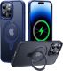 CASEKOO Designed for iPhone 16 Pro Case with Magnetic Invisible Stand [Military Drop Protection] [Compatible with MagSafe] Shockproof Slim Matte Translucent for iPhone 16 Pro Case 6.3 Inch 2024, Black