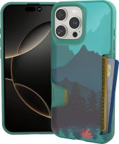 Smartish® iPhone 16 Pro Wallet Case - Wallet Slayer Vol. 1 [Slim + Protective] Credit Card Holder - Drop Tested Hidden Flip Card Slot Cover Compatible with Apple iPhone 16 Pro - Blues on The Green