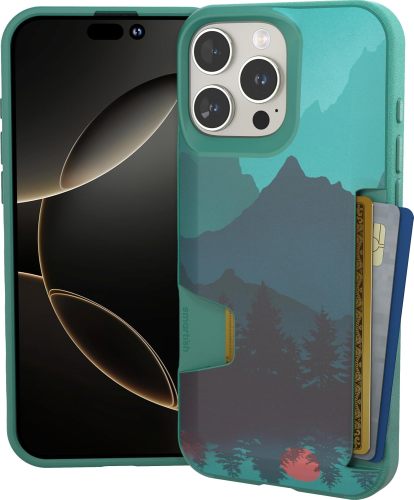 Smartish® iPhone 16 Pro Wallet Case - Wallet Slayer Vol. 1 [Slim + Protective] Credit Card Holder - Drop Tested Hidden Flip Card Slot Cover Compatible with Apple iPhone 16 Pro - Blues on The Green