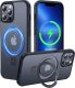 CASEKOO Designed for iPhone 16 Pro Case with Magnetic Invisible Stand [Military Drop Protection] [Compatible with MagSafe] Shockproof Slim Matte Translucent for iPhone 16 Pro Case 6.3 Inch 2024, Black
