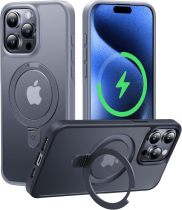 CASEKOO Designed for iPhone 16 Pro Case with Magnetic Invisible Stand [Military Drop Protection] [Compatible with MagSafe] Shockproof Slim Matte Translucent for iPhone 16 Pro Case 6.3 Inch 2024, Black