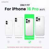 ORNARTO Compatible with iPhone 16 Pro Case 6.3 , Slim Liquid Silicone 3 Layers Soft Gel Rubber Shockproof Protective Case with Anti-Scratch Microfiber Lining-Chalk Pink