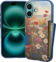 Smartish® iPhone 16 Pro Wallet Case - Wallet Slayer Vol. 1 [Slim + Protective] Credit Card Holder - Drop Tested Hidden Flip Card Slot Cover Compatible with Apple iPhone 16 Pro - Blues on The Green