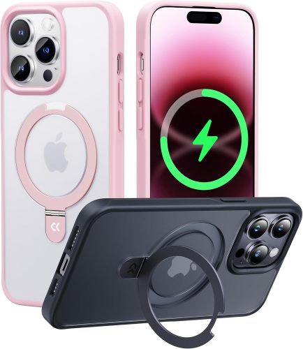 CASEKOO Designed for iPhone 16 Pro Case with Magnetic Invisible Stand [Military Drop Protection] [Compatible with MagSafe] Shockproof Slim Matte Translucent for iPhone 16 Pro Case 6.3 Inch 2024, Black